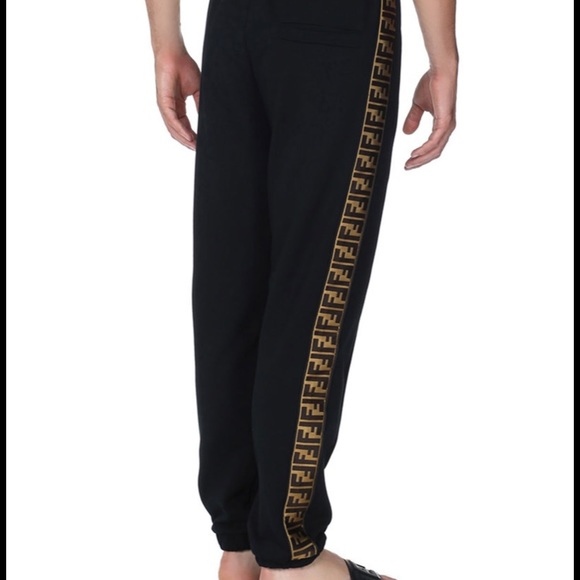 Fendi Other - LAST1 FENDI logo striped men’s black jogger,XL!NWT